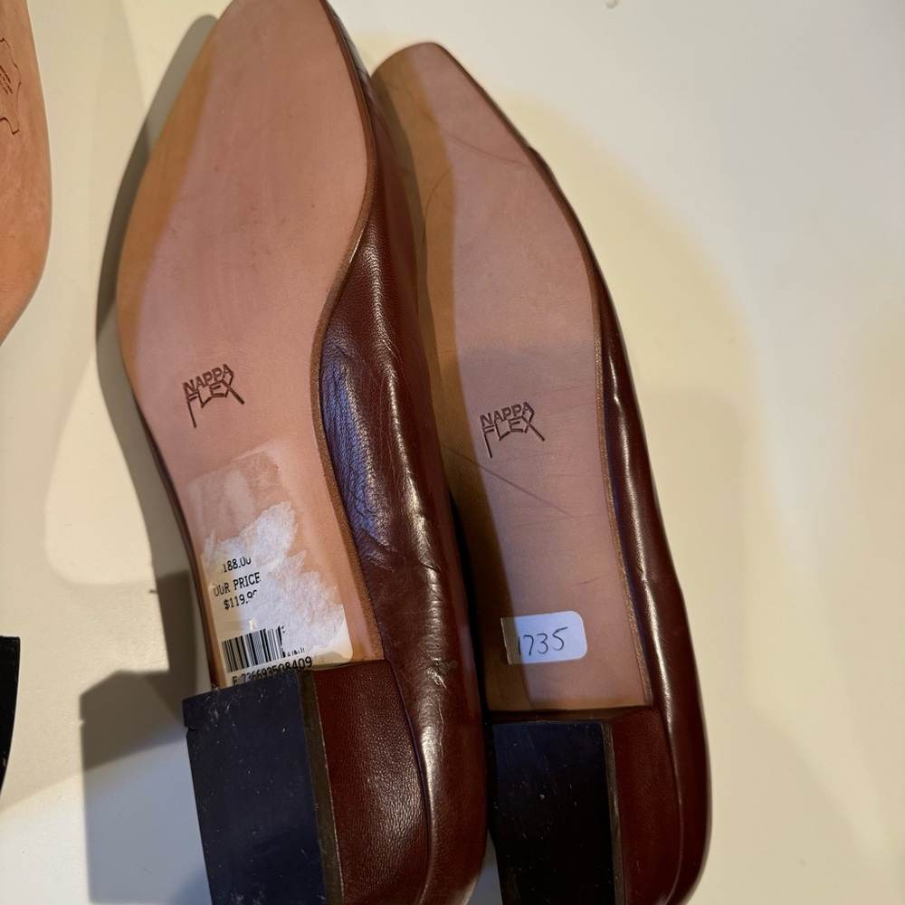 Bally Melissa & Lucy blue pair and Brown Leather Slip-On Pumps Heel Size 10 M - Picture 12 of 16